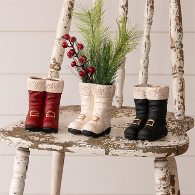 Santa Boots Mini Vases Set of 3