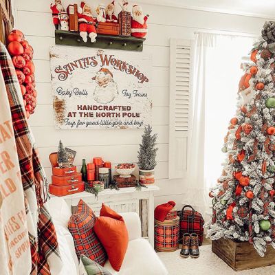 Santa's Workshop Canvas Wall Sign