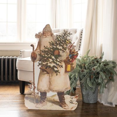 Santa With Tree Vintage Inspired Dummy Board 36 inch