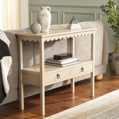 Scalloped 2 Drawer Console