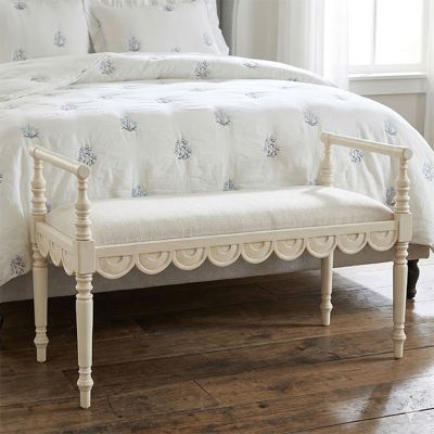 Scalloped Edge Juliet Bench Cream