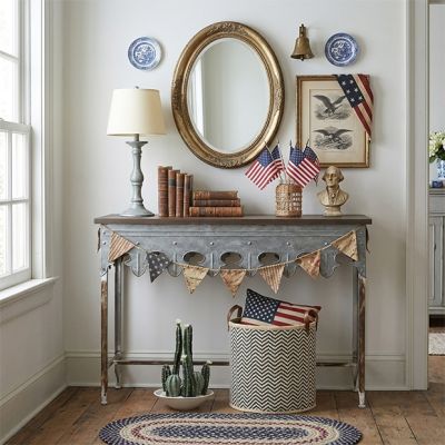 Scalloped Edge Metal Table With Wood Top