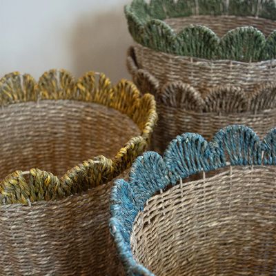 Scalloped Edge Woven Basket