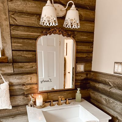 Scalloped Metal 2 Light Vanity Sconce