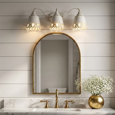 Scalloped Metal 3 Light Vanity Sconce