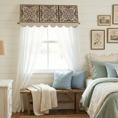 Scalloped Metal Floral Tile Window Awning