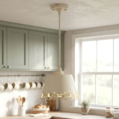 Open Frame Lantern 3 Light Pendant Antique Ivory