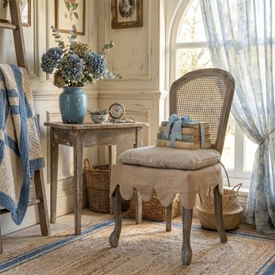 Scalloped Skirt Cushioned Dining Chair