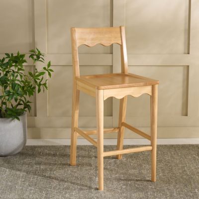 Scalloped Wood Counter Stool