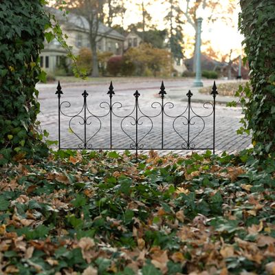 Scrolled Hearts Black Metal Garden Fence