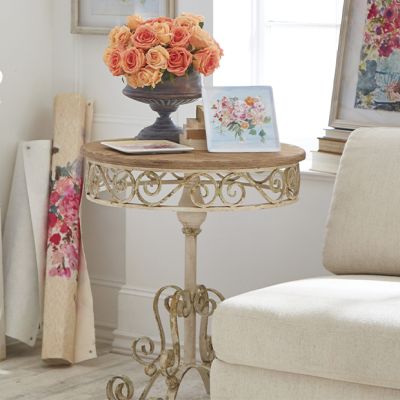 Scrolled Iron Side Table