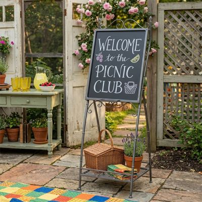 Scrolled Metal Chalkboard Display Sign
