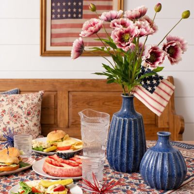 Seaside Harbor Blue Ceramic Vase