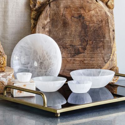 Selenite Round Bowl Collection 6 Piece Set