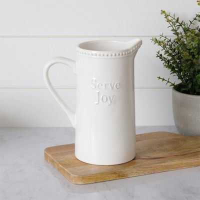 Serve Joy Embossed Pitcher