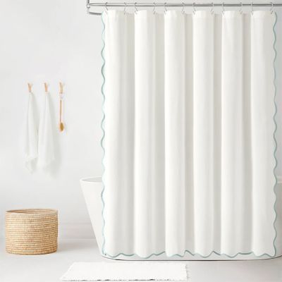 Shabby Chic Scallop Edge Shower Curtain