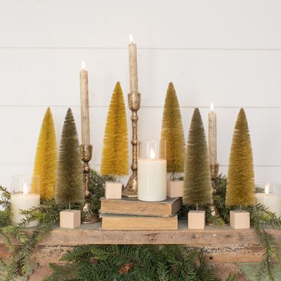 Shades of Fall 12 Inch Bottlebrush Tree Set of 6