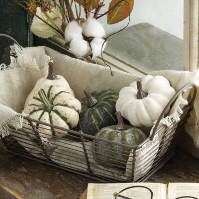 Shades of Green Decorative Autumn Pumpkins Set of 5