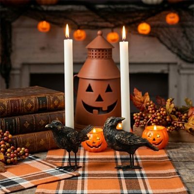 Shadow Perch Crow Taper Holder Set of 2
