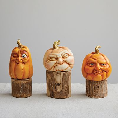 Silly Face Pumpkin Set of 3