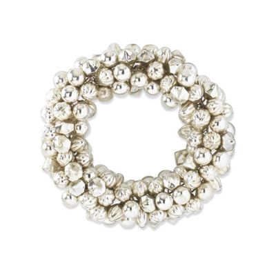 Silver Glass Ornament Wreath