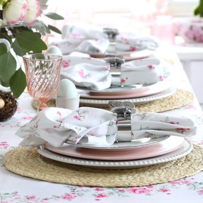 Silver Metal Butterfly Napkin Rings Set of 4