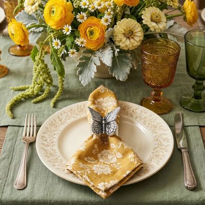 Arthur Court Silver Metal Butterfly Napkin Rings Set of 4