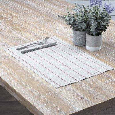 Simple Country Embroidered Linen Placemats Set of 6
