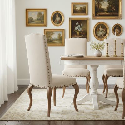 Simple Elegance Linen Upholstered Side Chair