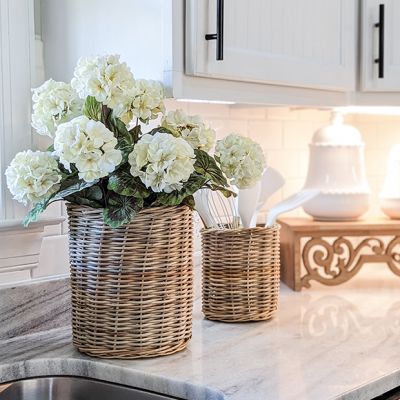 Simple Farmhouse Wicker Storage Baskets Set of 2