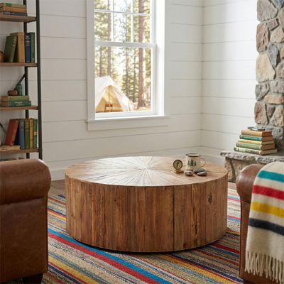 Simple Sunburst Round Coffee Table