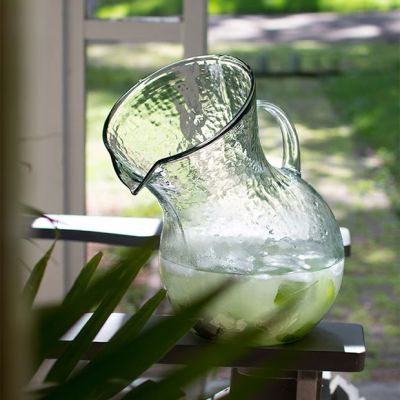 Simple Tilted Glass Pitcher With Handle