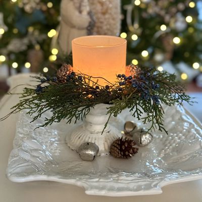 Simply Beautiful Cedar and Berry Candle Ring Set of 2
