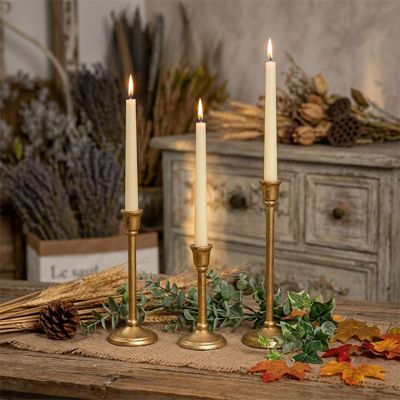 Simply Chic Gold Finish Candle Holders Set of 3