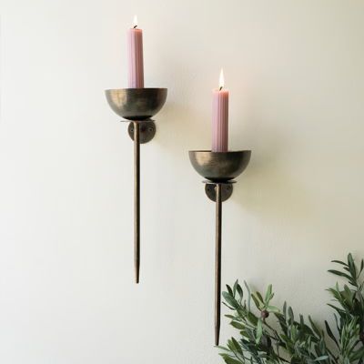 Simply Chic Metal Wall Taper Holder Set of 2