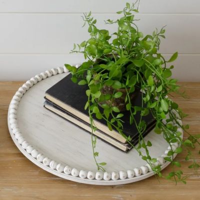 Simply Chic Round Beaded Trays Set of 2