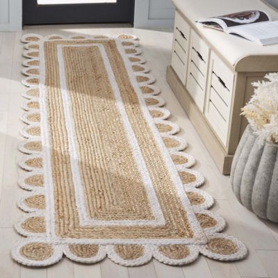 Simply Scalloped Natural/Ivory Jute Area Rug