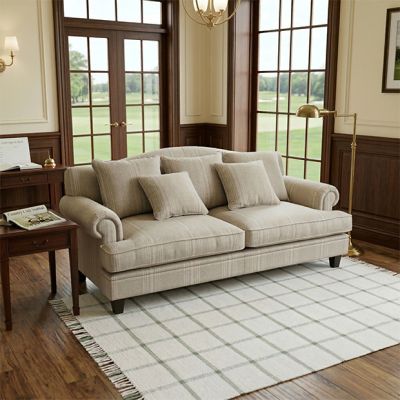 Simply Striped Cushioned Sofa