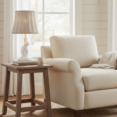 Simply Sweet Bunny Lamp with Rattan Shade