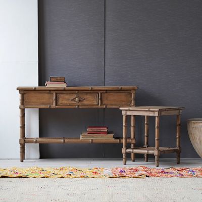 Single Drawer Faux Bamboo Console