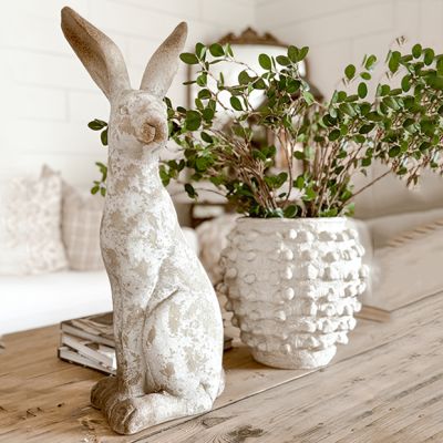 Weathered Bunny Statue