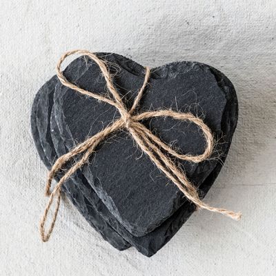 Slate Heart Coasters Set of 5