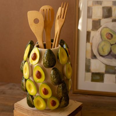 Sliced Avocados Ceramic Vase