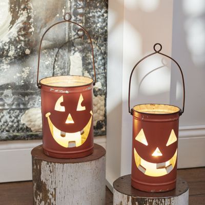 Smiling Jack O Lanterns Set of 2