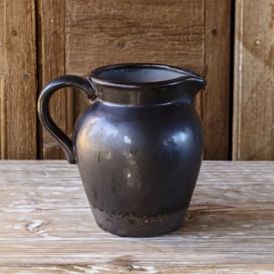 Smoked Glaze Flower Pitcher Vase 8 inch