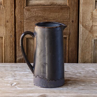 Smoked Glaze Terracotta Pitcher Vase