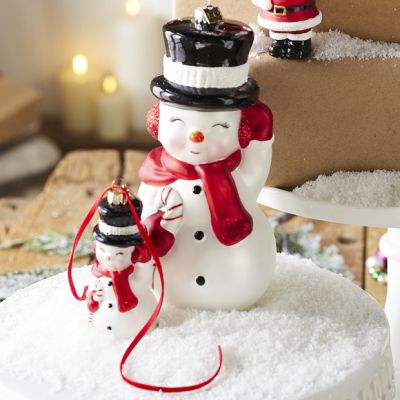 Snowman Glass Ornament