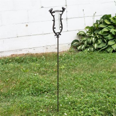 Songbird Rain Gauge Garden Stake