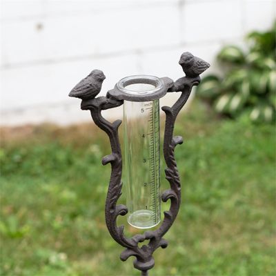 Songbird Rain Gauge Garden Stake