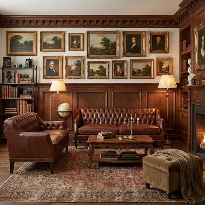 Button Tufted Leather Seating Collection